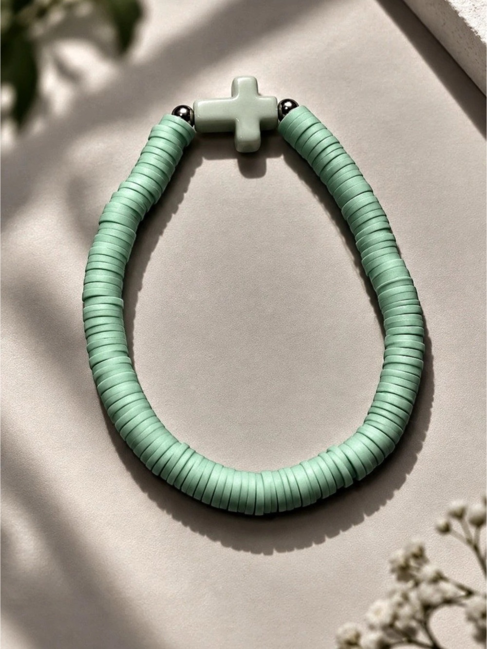Green Cross Pendant bracelet